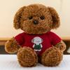 Teddy Cartoon Sweater Dog Plush Cuddly Sleeping Pillow Bow Tie Gift Kids For