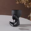 Creative Black Figure Flower Pot Succulent Plant Pot for Home Tabletop Decor Black Figure Cactus Potted Abstract Statue PlantPot