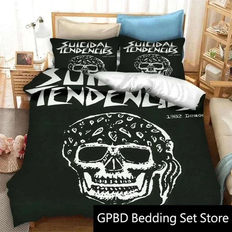 3D Print Suicidal Band Tendencies Bedding Set Double Twin King Duvet Cover Comforter Pillowcase Boys Girls Adults Bedroom