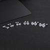 Sun-Inspired Zircon Cartilage Stud Earrings - Stainless Steel Four-Prong Set with Disc Design