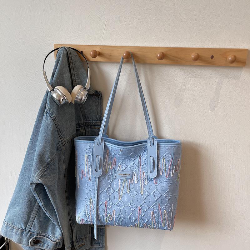 

Large capacity tote bag fashion student class cloth bag bag striped commuter casual women s bag