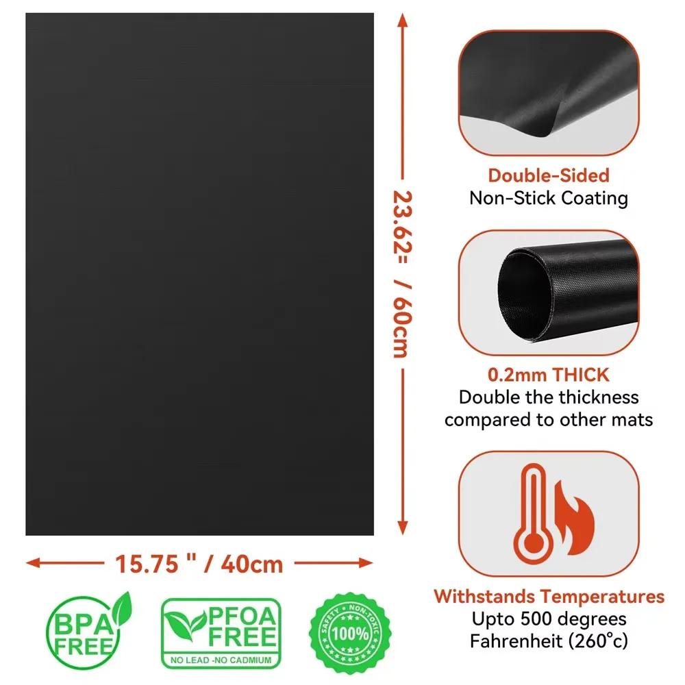 Oven Liners for Bottom of Electric Gas Oven Reusable Non-Stick Teflon Protector Mat Heat Resistant Grill Mats XX-013