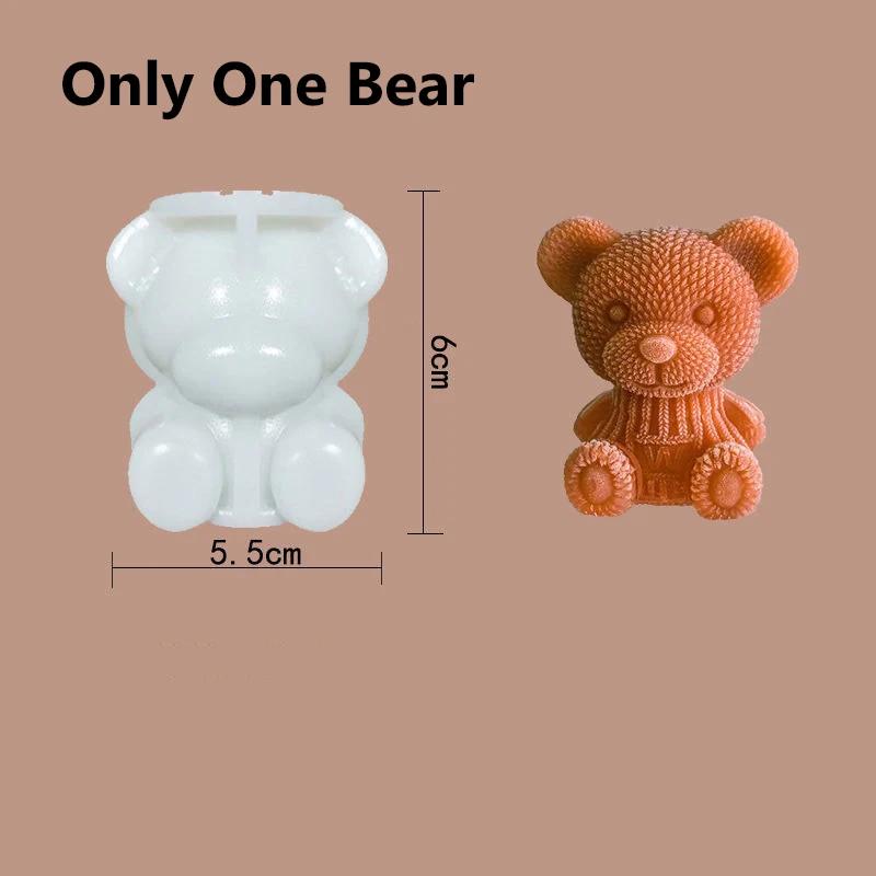 

5 шт. силиконовая форма для ароматерапевтической свечи в виде сидящего медведя Han Han, корейский стиль, изготовление свечей, ароматерапия, декоративные формы