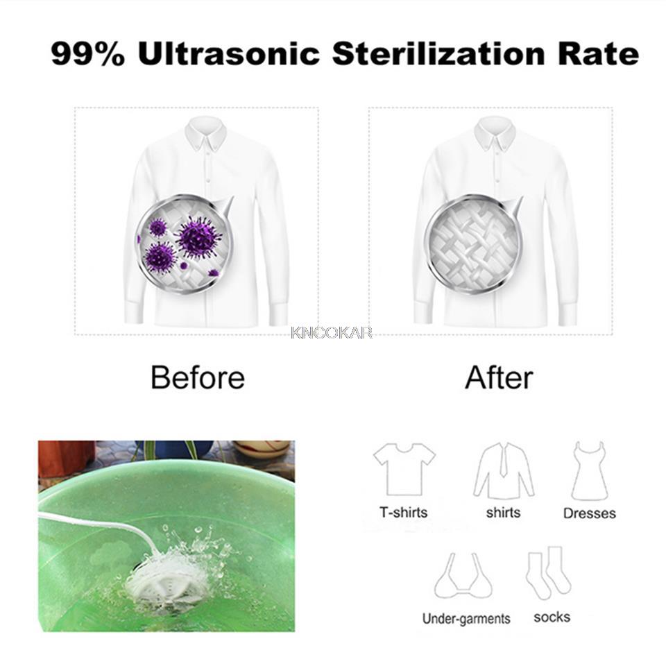 Mini Ultrasonic Washing Machine Portable Turbo USB Powered Removes Dirt Washer Clothing Cleaning Washing Machine For Travel Home