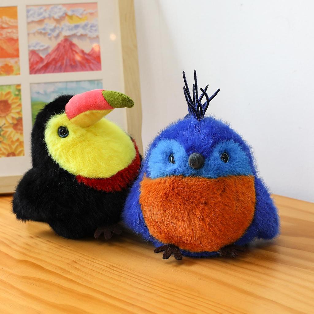 Cartoon Parrot and Owl Plush Toy - Cute Bird Doll Desk Ornament and Claw Machine Gift