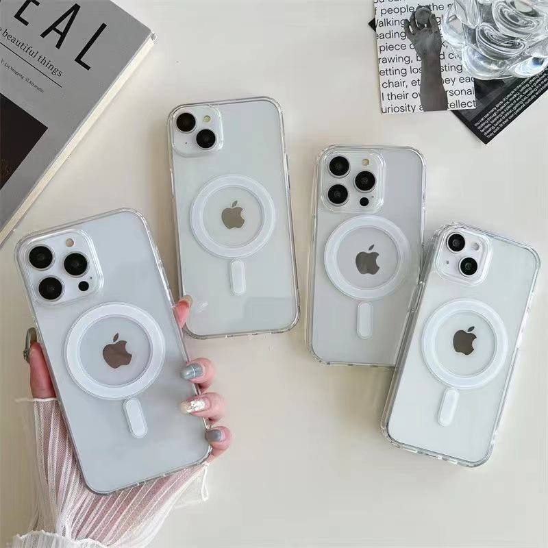 Magnetic Wireless Charging Case for iPhone 13 Pro Max with Airbag and Transparent Design