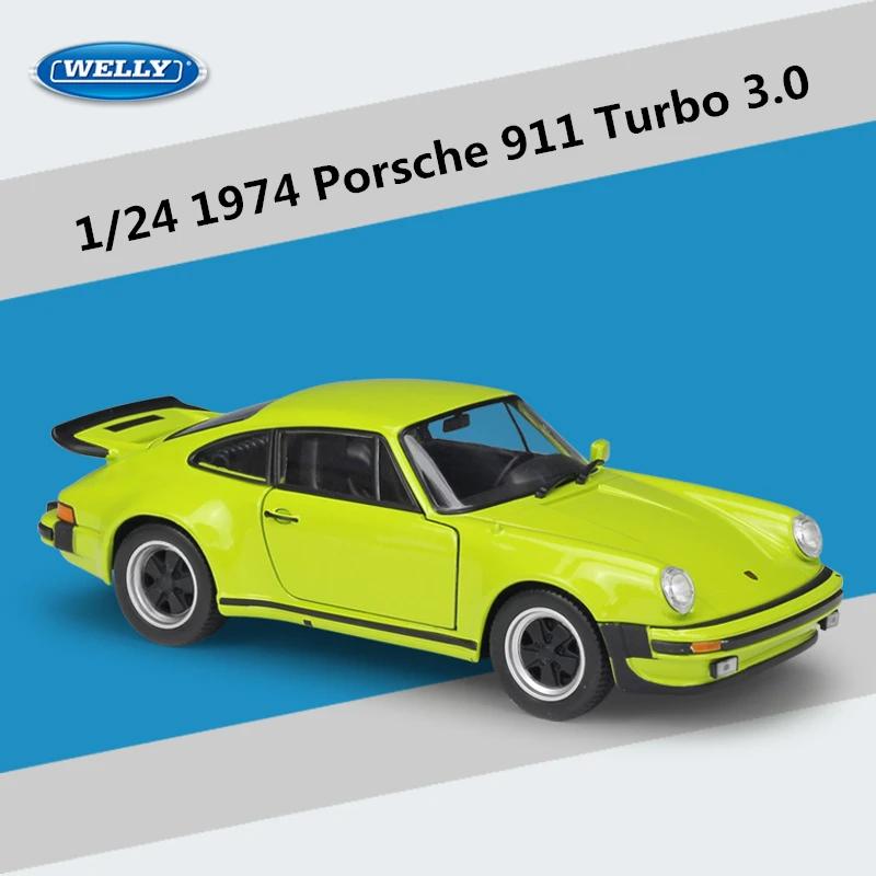 WELLY 1:24 1974 Porsche 911 Turbo 3.0 Alloy Sports Car Model Diecast Metal Toy Vehicle Car Model Simulation Collection Kids Gift