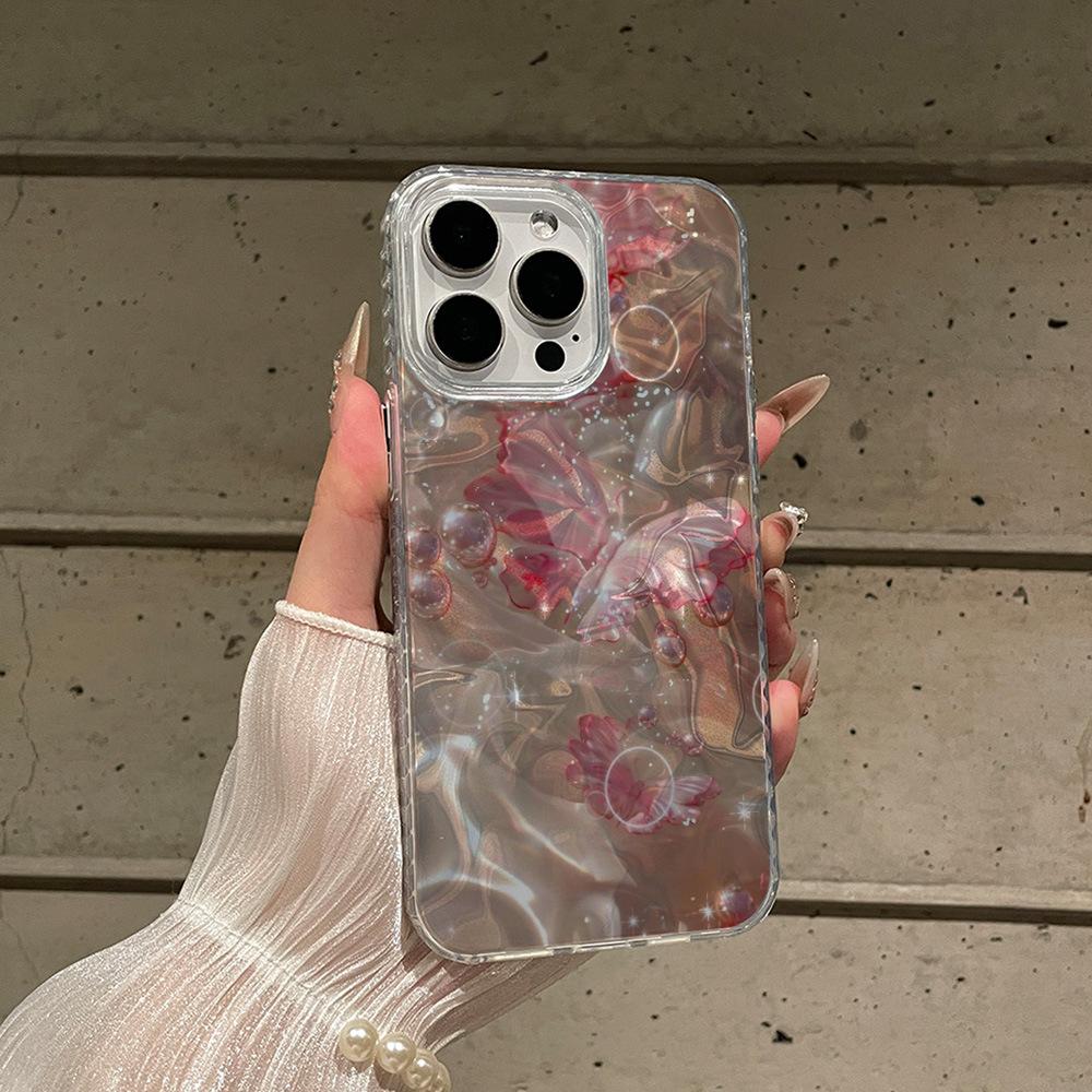 Light luxury water ripple mobile phone case is suitable for iPhone16/17 full series Apple 13 Pro water ripple protective case 11