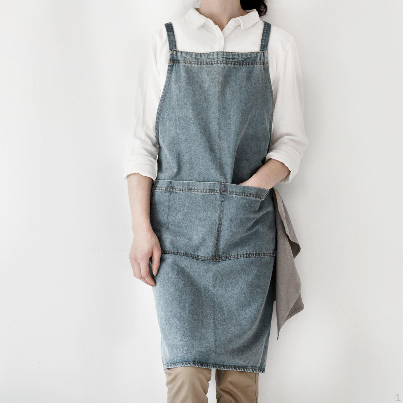 

Джинсовый холщовый фартук, нагрудник, регулируемый ремень для взрослых, деревообработка, садовые работы светло-синий