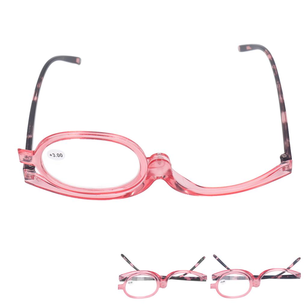 Make-up-Brille, leicht, faltbar, rotierend, Einzellinse, Damen-Vergrößerungs-Kosmetikbrille mit St