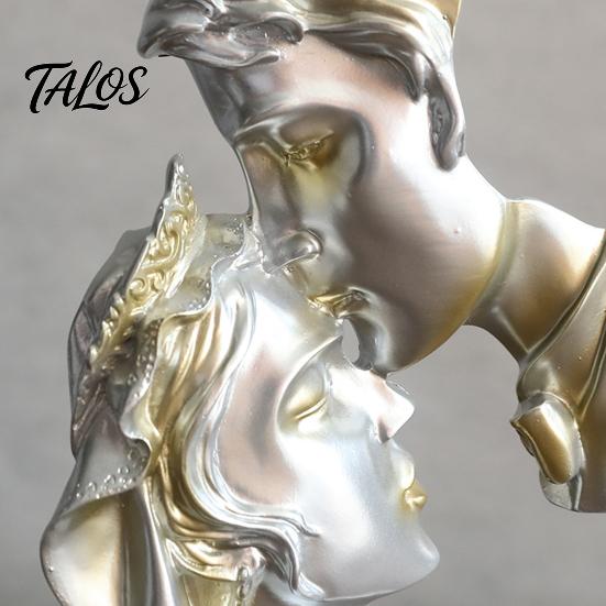 Resin Art Decoration Couples Kiss Sculpture, Abstract Couple Sculpture Home Decor, Minimalist Double-sided Face Statue Decoration, Romantic