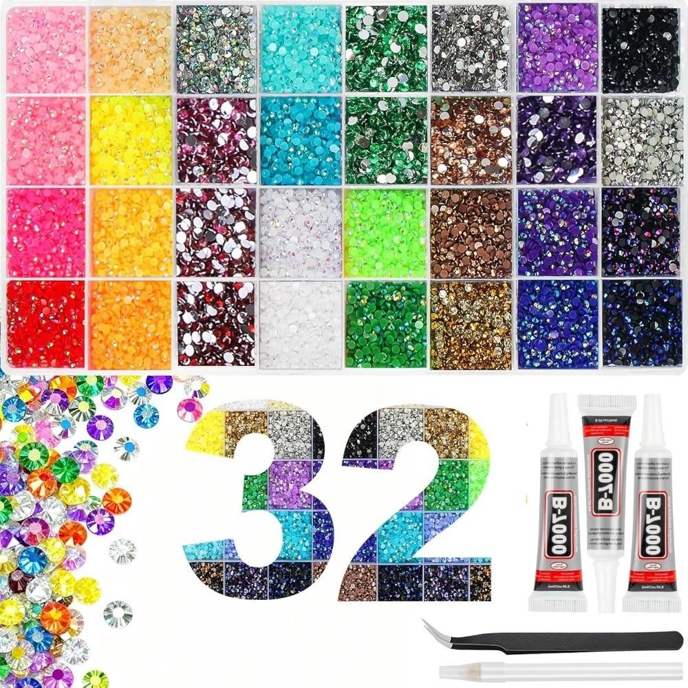 

Multicolor Resin Rhinestone Kit DIY Decoration Sparkling Flatback Gems Diamond Art Craft Supplies Nail Art Rhinestones