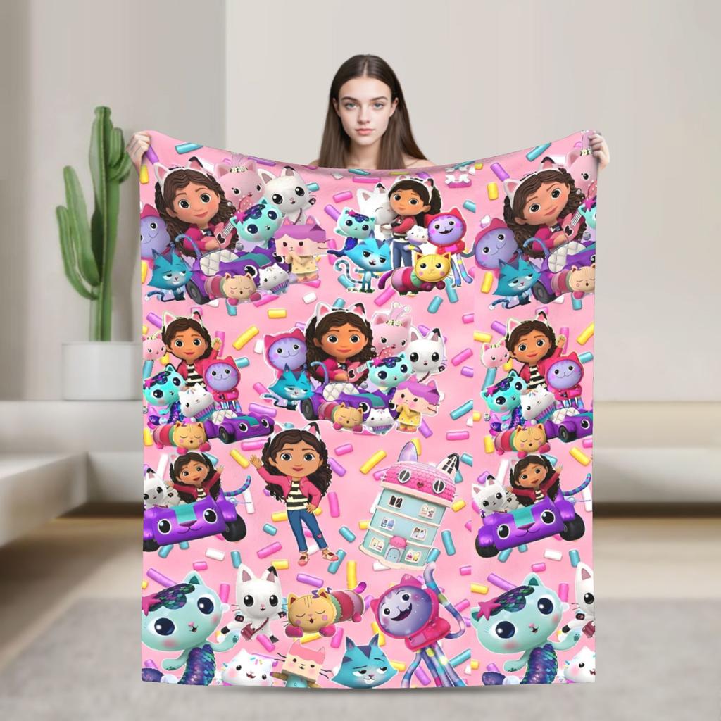 G-gabbys Dollhouse Fun Flannel Blanket Super Warm Bedding Throws for Couch Bed Travel Office Aesthetic Bedspread Sofa Bed Cover