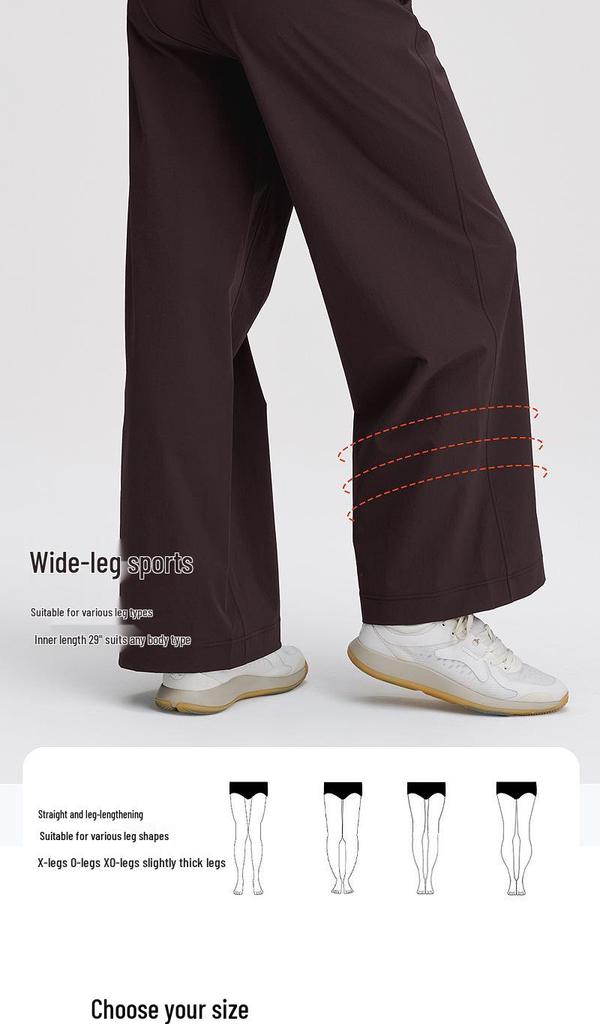 Lulu Damen Schlankmachende Schnelltrocknende High-Waist Wide-Leg Yoga- und Laufschweißhosen