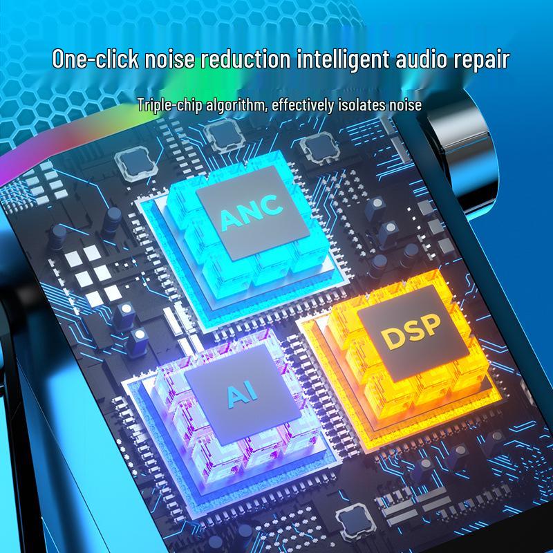 RGB Noise-Reducing Mic for Gaming, Streaming, Conferences, and Online Classes - Blackout Desktop Microphone