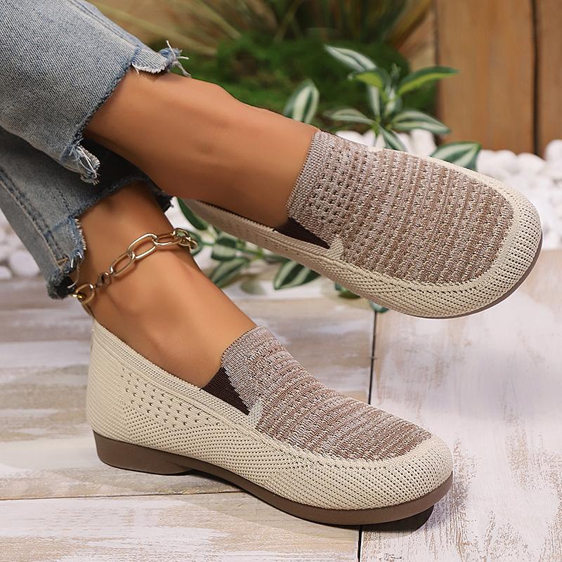 Women's Mesh Breathable Slip On Casual Shoes Summer Soft Sole Non Slip Flat Shoes Woman Plus Size Comfort Light Platform Loafers