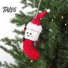 Soft Woolen Decorations for Kids Christmas Felt Ornament, Handmade Wool Santa Candy Cane House Cozy Winter Atmosphere Accents Snowman Hanging Holiday