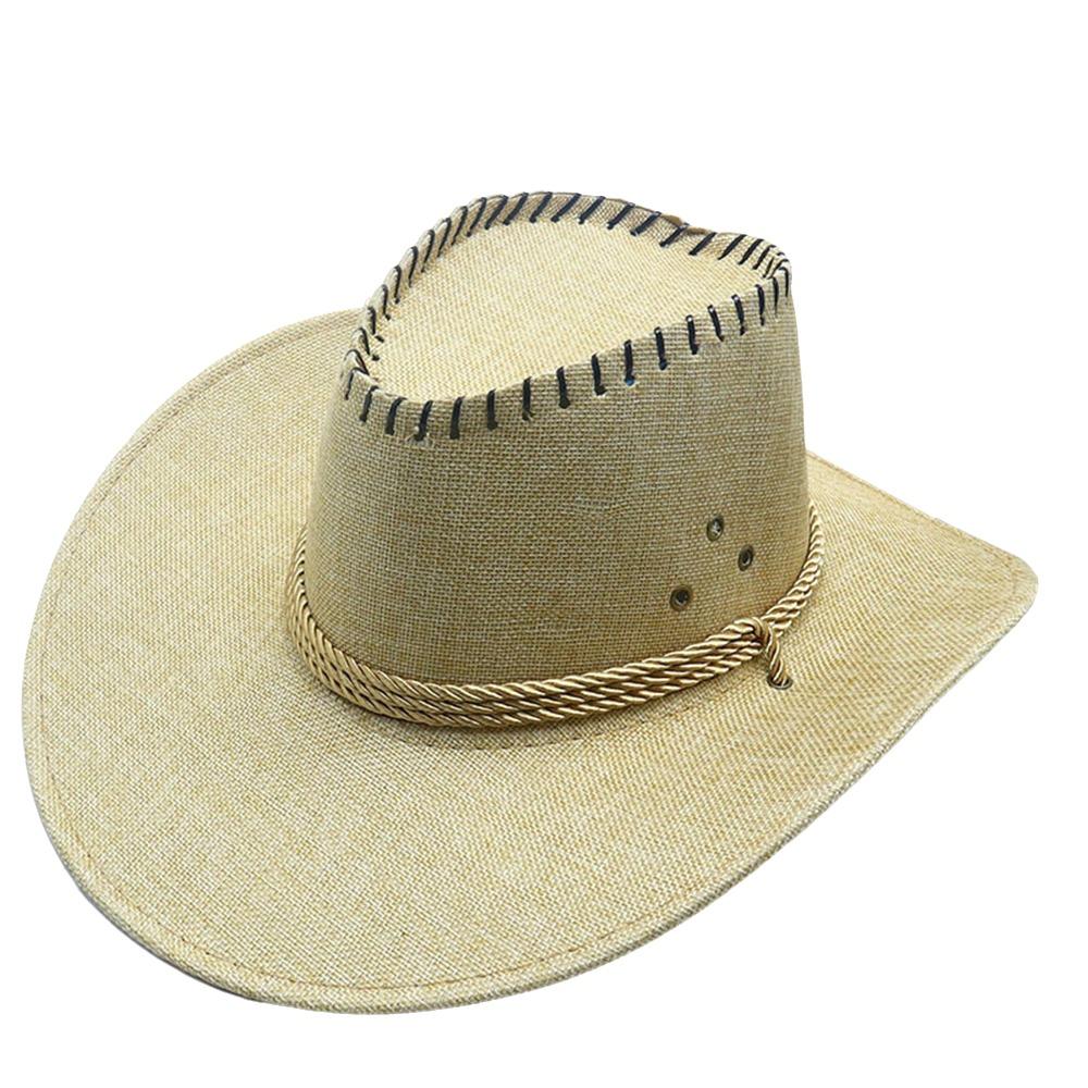 New Curved Brim Western Cowboy Hat Large Ethnic Top Hat Tibetan Style Roll Brim Cowgirl Cap for Women Men