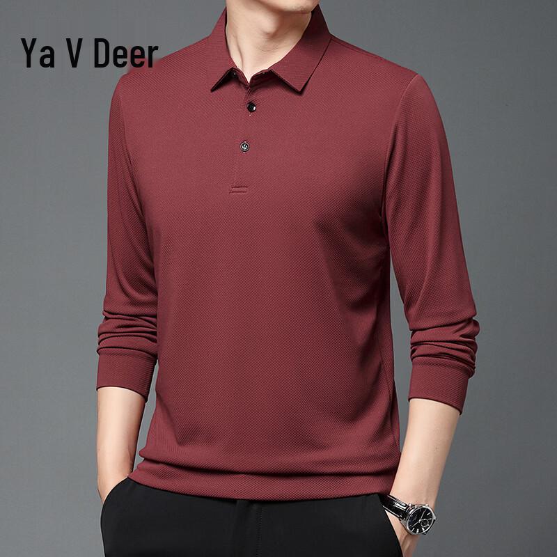 Yalu Men's Premium Cashmere Long Sleeve Polo Shirt
