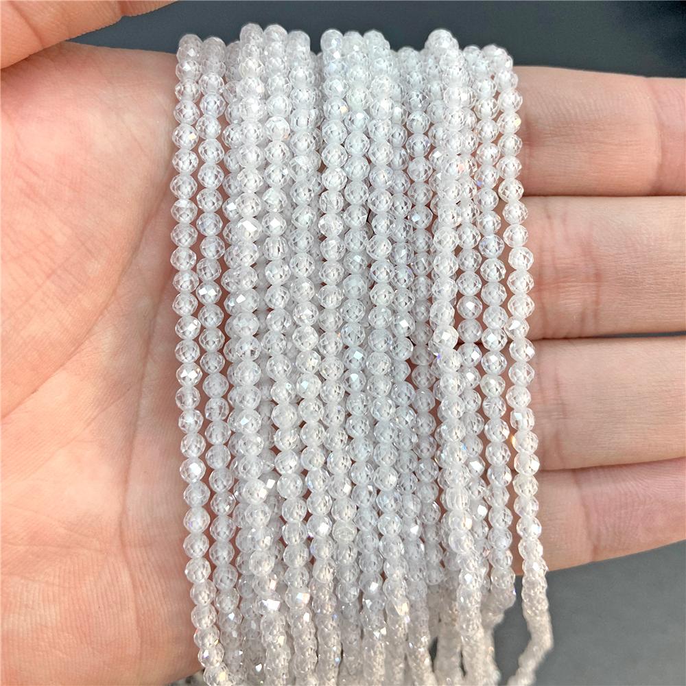 Faceted Natural Stone Pink Rose Quartzs Crystal Beads Round Amethysts Loose Beads for DIY Jewelry Making Necklace