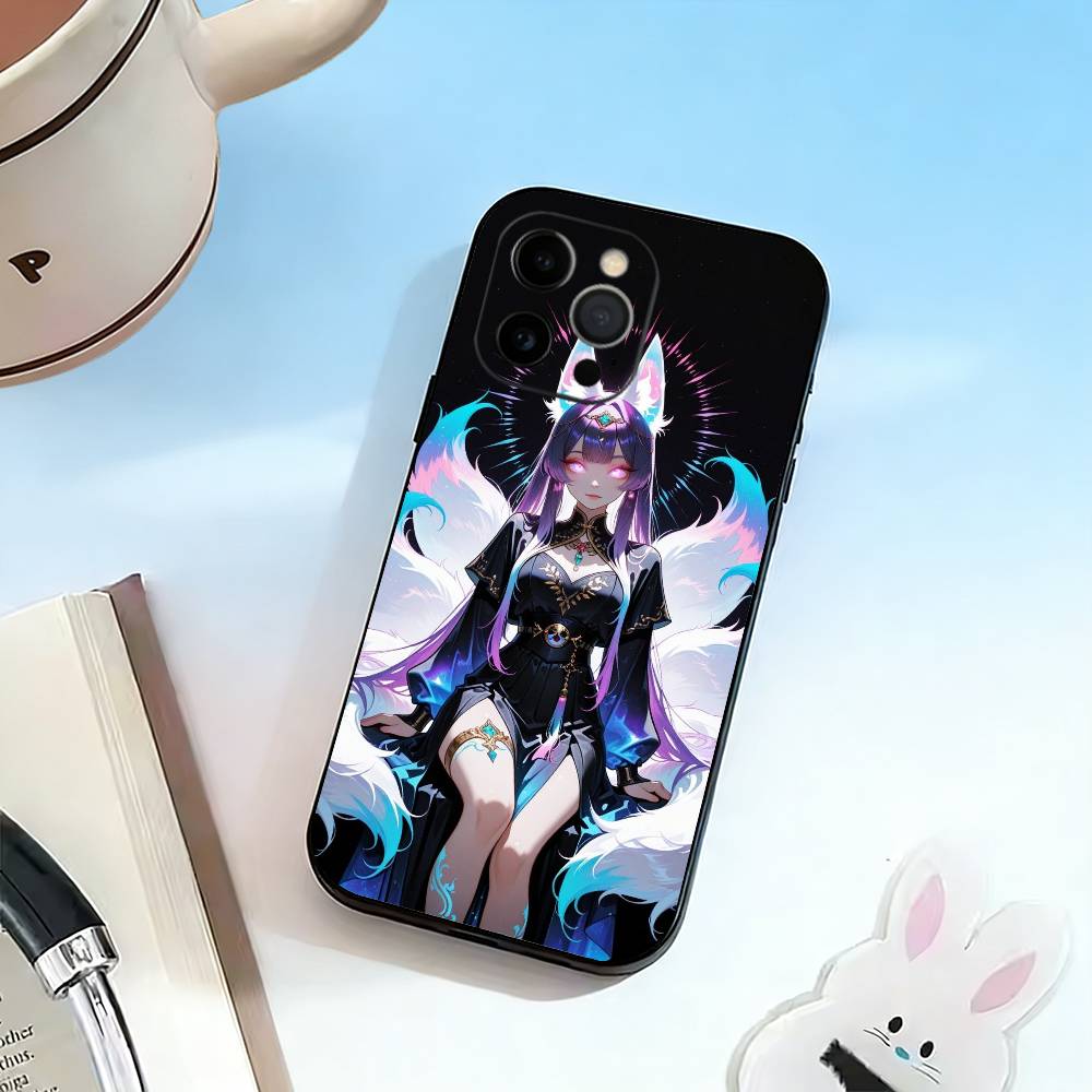 Fox Girl Phone Case Silicone Soft For IPhone 17 16 15 14 13 12 11 X XR Plus Pro Max Plus