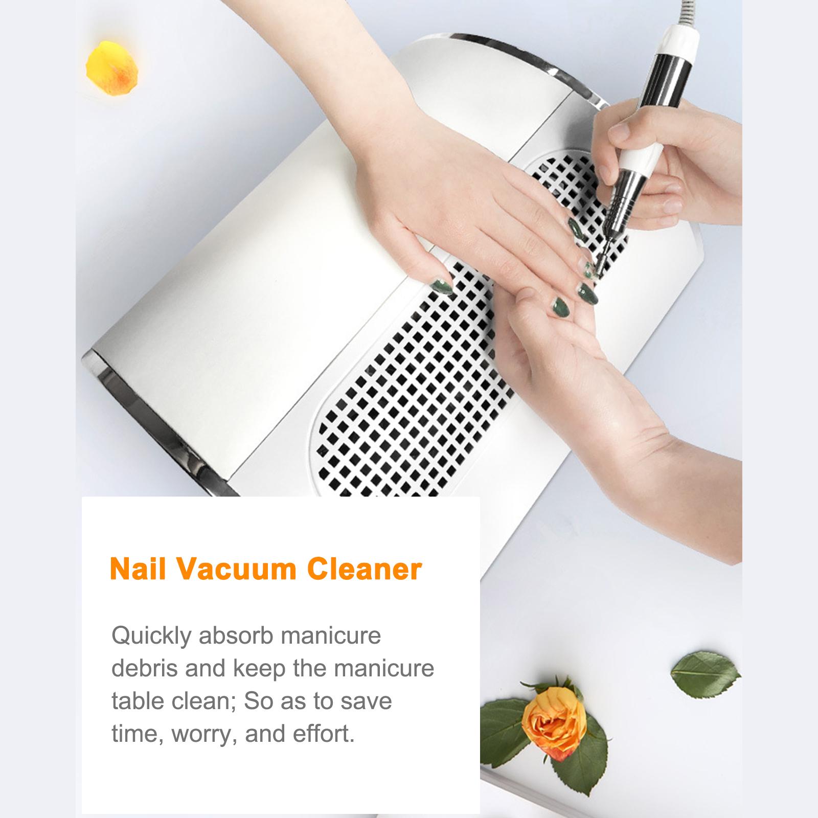 

40W Nail Dust Collector, 3 Fans Low Noise High Power Dust Vacuum, Hand Rest for Nail Salon Dust Suction, 2 Dust Collection Bags, sy to Cln, Quiet Work