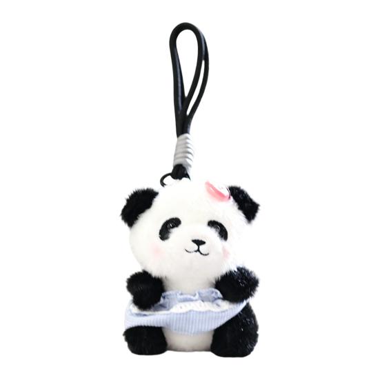 Doll Pendant, Mini Size Portable Keychain Pendant, Soft Velvet Fabric Panda Design Doll, Durable Accessory for Bags Keys Backpacks