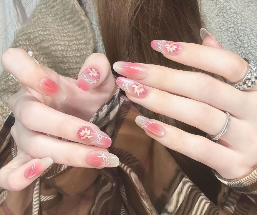 Nude Pink Gradient Cat Eye Whitening Aurora Nail Art Removable Stickers