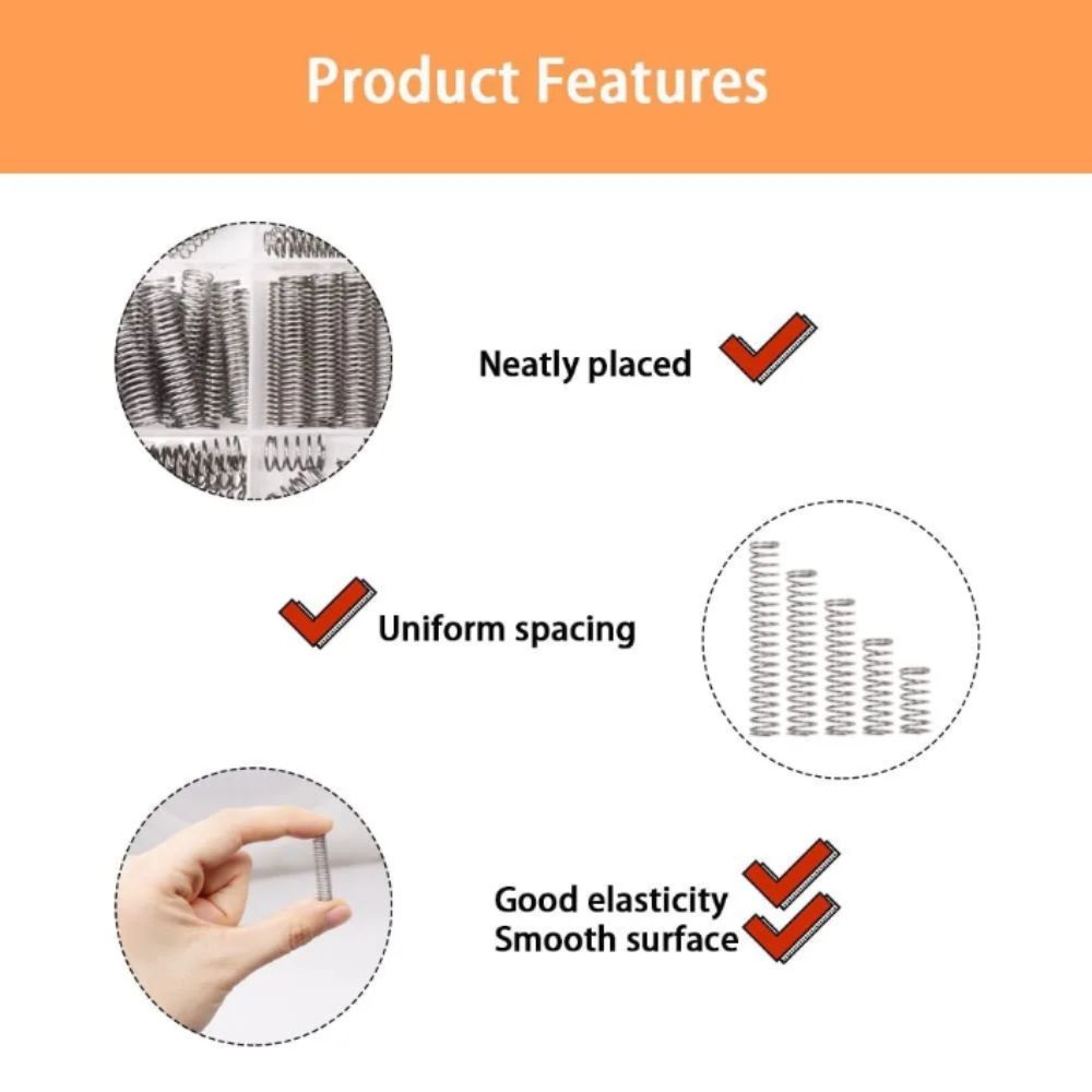 304 Stainless Steel Compression Spring Kit 300PCS Premium Stainless Steel Tension Spring Kit 24 Sizes Assortment 300PCS