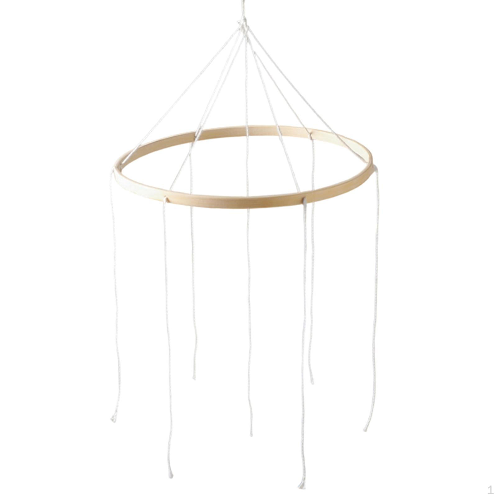 

Wooden Ceiling Wind Chime Hanging DIY for Bedroom Balcony Nursery Bamboo Hoop Bed Bell Hanger 23cm 6 Holes