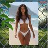 Retro White Metal Bikini Beach Wall Sign 8x12 Inch Vintage Surf Art Door Outdoor Decor Sign 2D Flat Plaque 1960s Easy Install