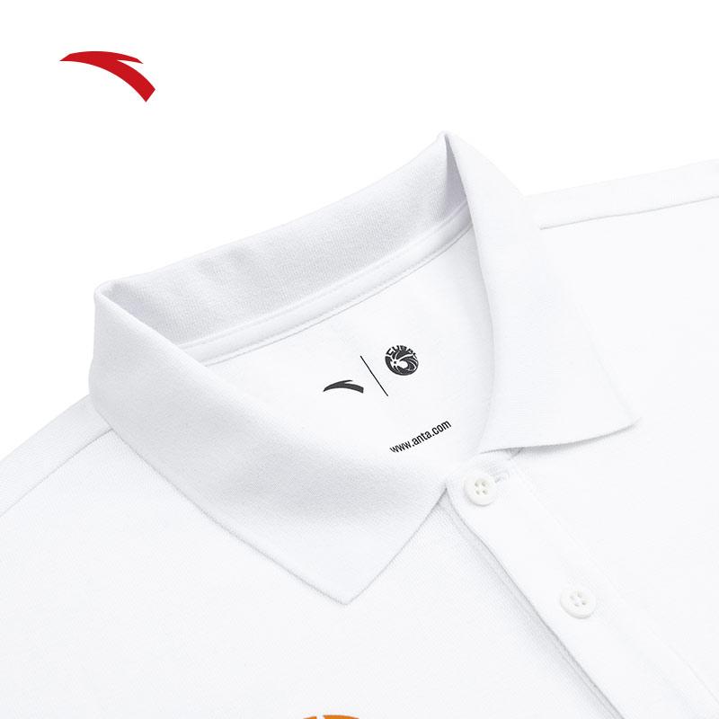 Anta Printed Breathable Sports Polo Shirt Men tops Basic-Black 152431182-2