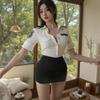 Charming Sexy Lingerie Sao Policewoman Sexy Pure Desire Uniform Suit Cosplay Costume Abstinence Stewardess Suit