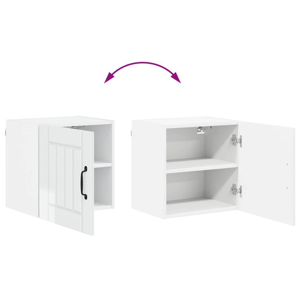 Wall Cabinet LUCCA 2 pcs High Gloss White 40 x 31 x 40 cm