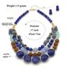 Jewelry Necklace Exaggerated Two-color Beaded Multi-layer Collarbone Chain