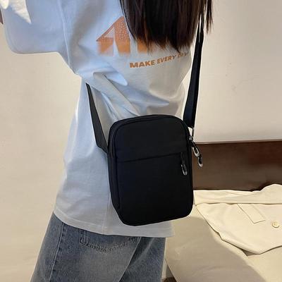 Bolsa Transversal de Lona Unissex Estilo Coreano da Moda 2025: Versátil, Elegante, Design Quadrado Compacto