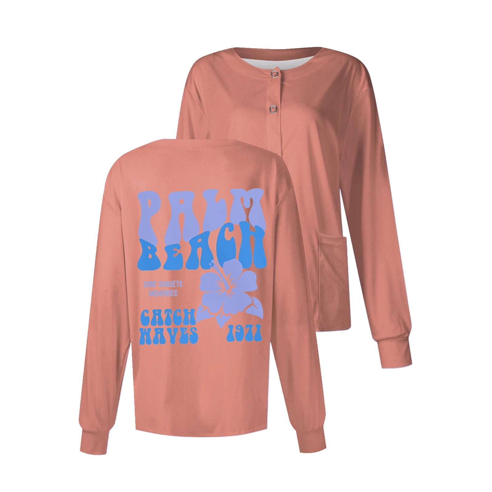 

Жіночий повсякденний однобортний топ для годування з квітковим принтом з довгим рукавом XL кавун червоний колір