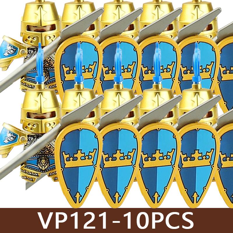 Medeltida Slottssoldat Figurer Byggklossar Militär Armé Riddare Romersk Krigare Infanteri Milis Orcher Tillbehör Klossar Leksaker