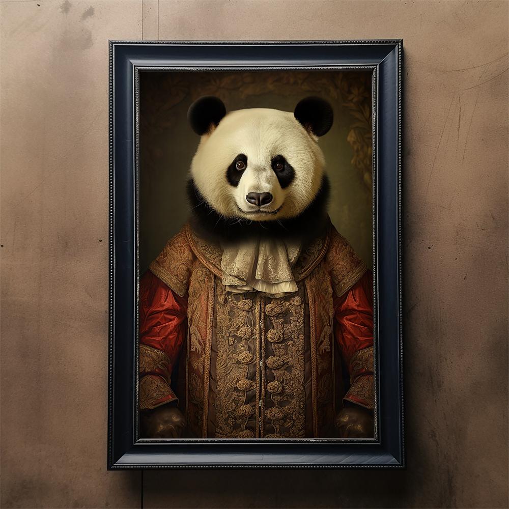Gentleman Frog Vintage Portrait Print Poster Frog Wearing Clothes Print Renaissance Animal Portrait Canvas Painting Funny Poster 21X30CMNo Framed