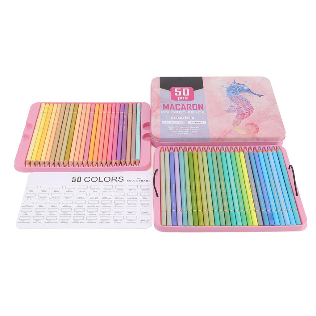 Lápis de Cor 50 Cores Material Chopo Conjunto de Lápis de Esboço Portátil para Escrever Desenhar Colorir Fazer