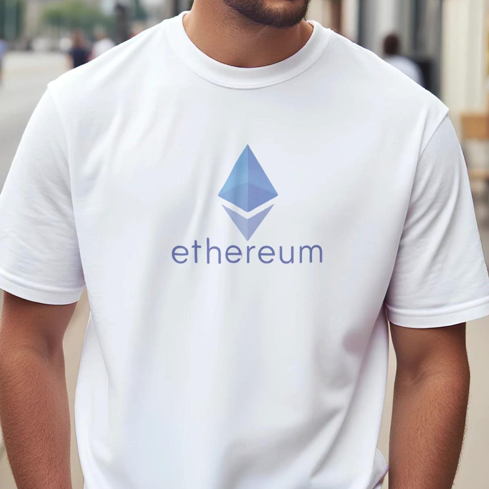 Ethereum Crypto Coin Unisex Cotton T-Shirt - 4 colors available - Size S-3XL XL