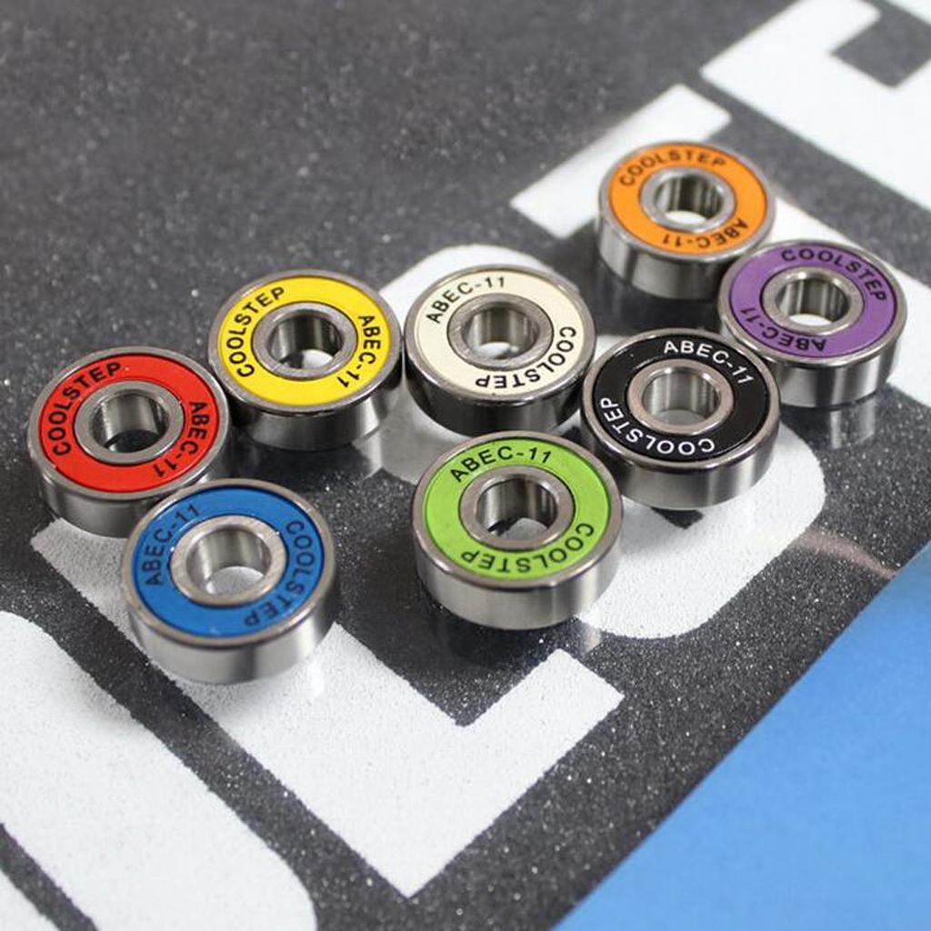 High Speed Skate Board Bearings Removable Rubber Shield Steel ABEC-11 for Inline and Roller Skates
