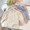 Adorable Trendy Girls Long Sleeve Shirts with Half High Collar Puff Sleeves Ideal for Playtime and School Days In Spring Autumn