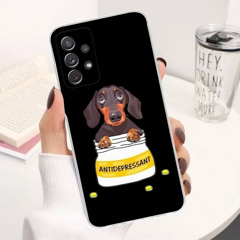 

D-Dachshund S-Sausage Dog For Samsung A51,71,30,S10,9,20,Ultra,FE,Lite, S23,21,22,PIus,Transparent, Silicone Phone Case SamsungS25Ultra 5G