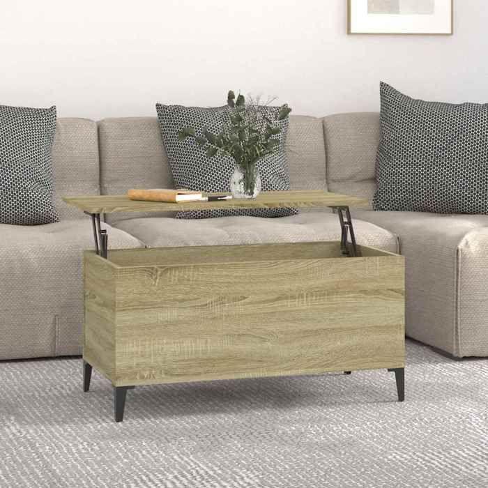 819591 vidaXL Table basse Chêne sonoma 90x44,5x45 cm Bois d'ingénierie
