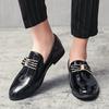38~46 Fashion Men's Luxury Designer Bright Patent Leather Dress Party Wedding Flat Office Driving Casual Shoes for Men Loafers