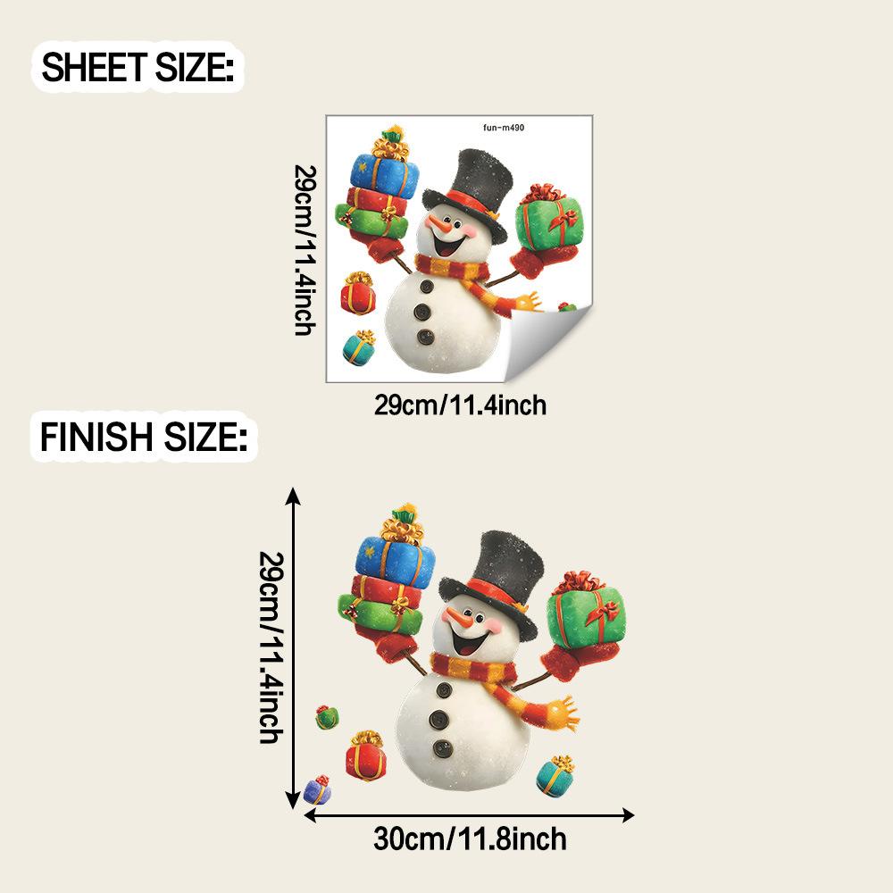 Painted Funny Snowmen As Gifts, Bathroom and Toilet Decoration and Beautification Stickers