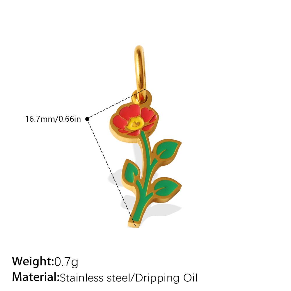 Stainless Steel Cactus Daisy Pendant Charm for DIY Bracelets & Necklaces
