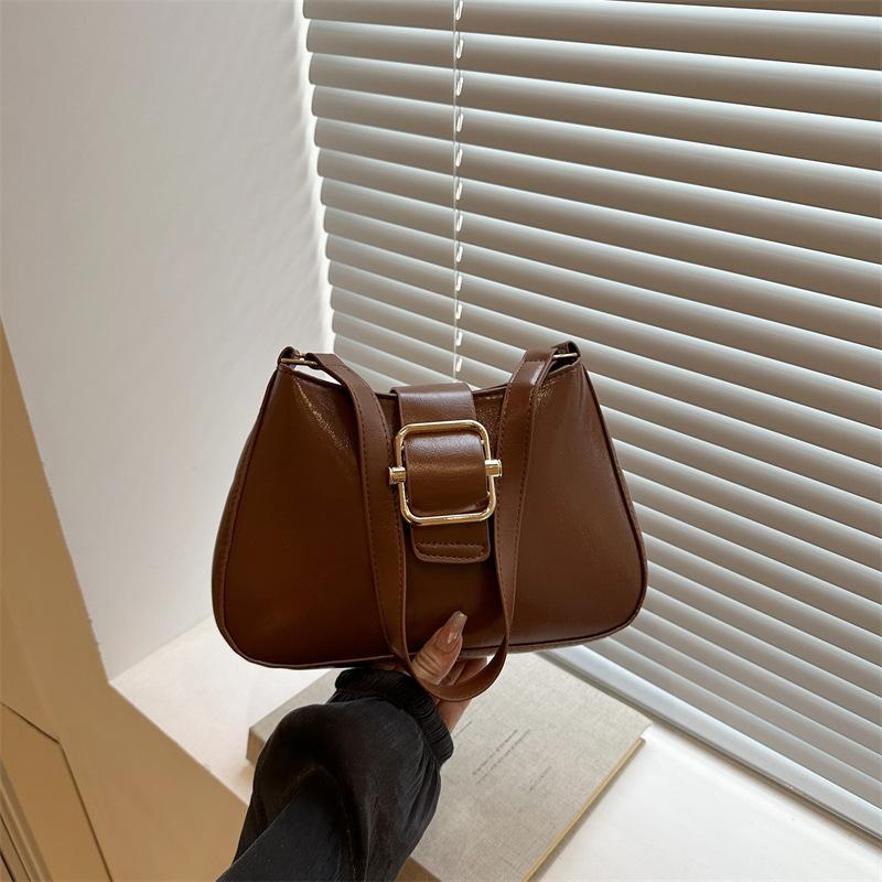 

Нишевая сумка подмышку женская ретро новая модная сумка через плечо текстурная большая вместимость изысканная сумка-мессенджер светло-коричневого