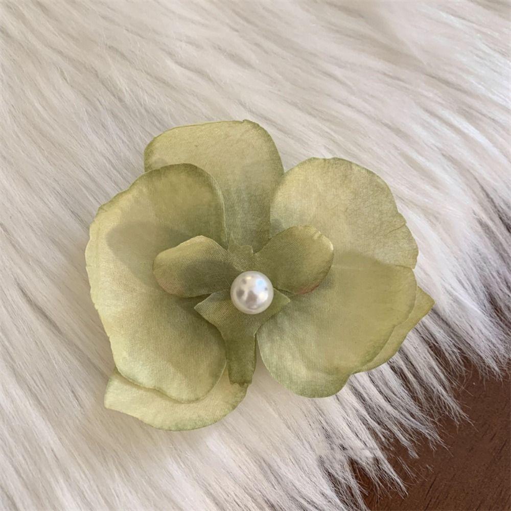 Cloth Butterfly Flower Hair Clip Pearl Girl Hair Clip Elegant Orchid Flower Hairpin Ladies/Girls